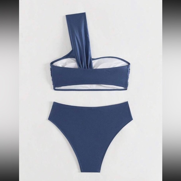 One-Shoulder Blue Bikini Set - Picture 7 of 7